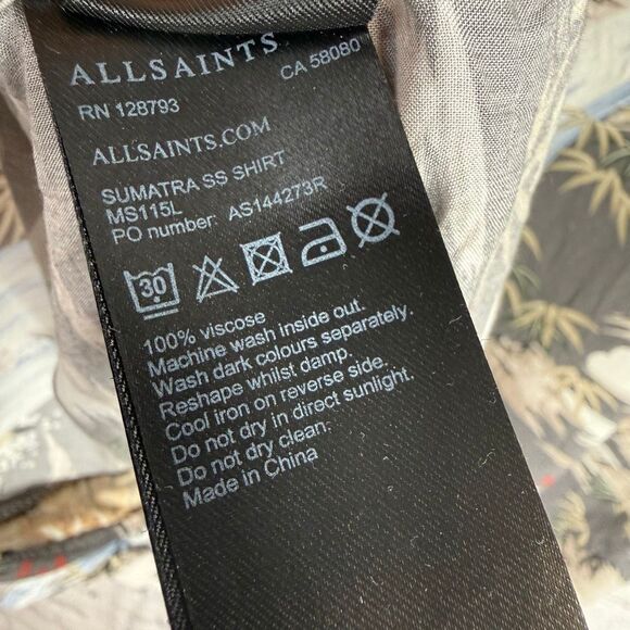 AllSaints Sumatra Hawaiian Tiger Print Shirt Size Medium C - Picture 9 of 9